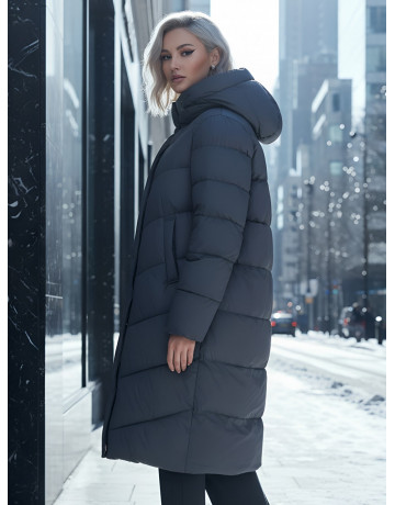 Длинный зимний пуховик для женщин
