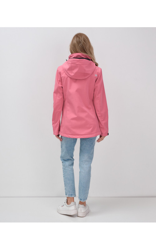 Женская спортивная ветровка с капюшоном softshell, розовая, для активного отдыха в Тюмени