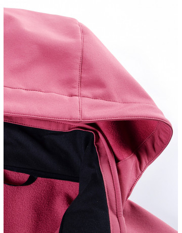 Женская спортивная ветровка с капюшоном softshell, розовая, для активного отдыха в Тюмени