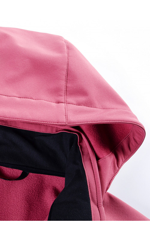Женская спортивная ветровка с капюшоном softshell, розовая, для активного отдыха в Тюмени