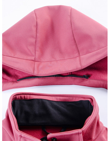 Женская спортивная ветровка с капюшоном softshell, розовая, для активного отдыха в Тюмени