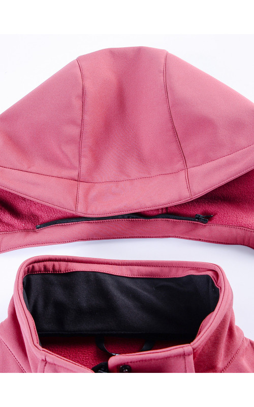 Женская спортивная ветровка с капюшоном softshell, розовая, для активного отдыха в Тюмени