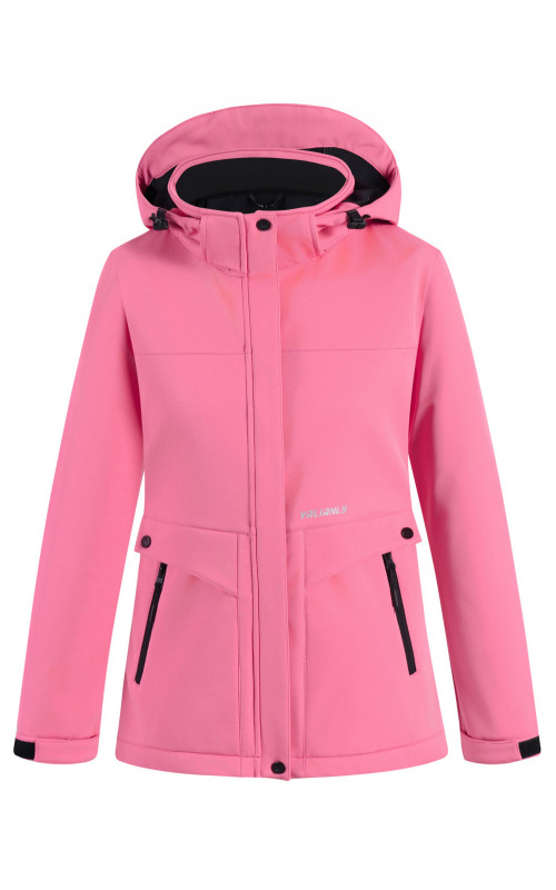 Женская спортивная ветровка с капюшоном softshell, розовая, для активного отдыха в Тюмени