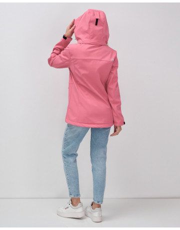 Женская спортивная ветровка с капюшоном softshell, розовая, для активного отдыха в Тюмени