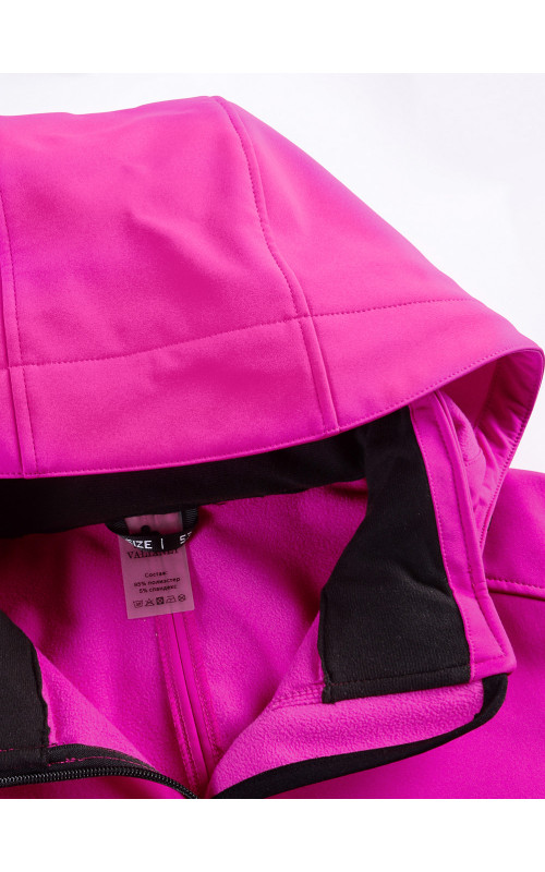 Женская спортивная парка с капюшоном softshell, розовая, для активного отдыха в Тюмени