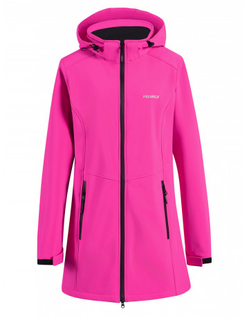 Женская спортивная парка с капюшоном softshell, розовая, для активного отдыха в Тюмени
