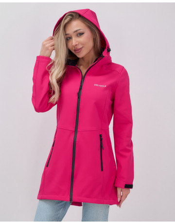 Женская спортивная парка с капюшоном softshell, розовая, для активного отдыха в Тюмени