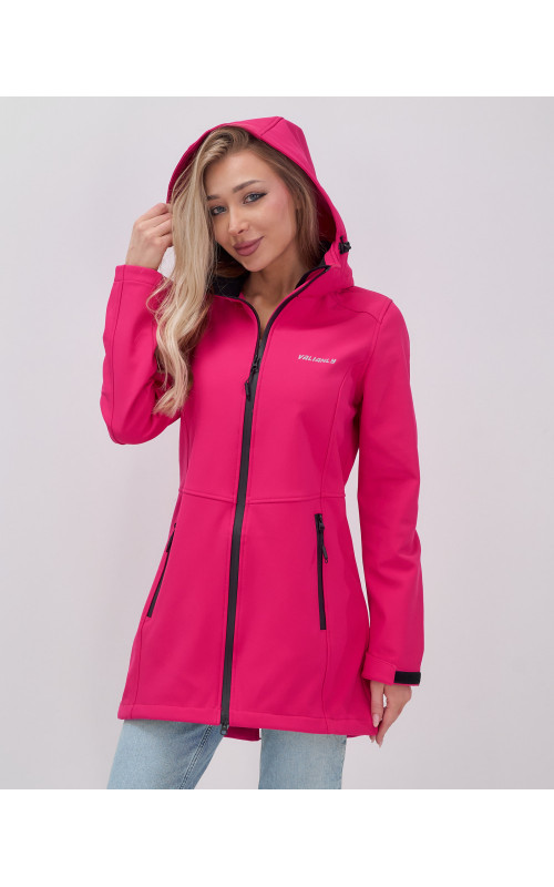 Женская спортивная парка с капюшоном softshell, розовая, для активного отдыха в Тюмени