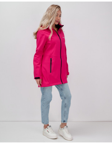 Женская спортивная парка с капюшоном softshell, розовая, для активного отдыха в Тюмени