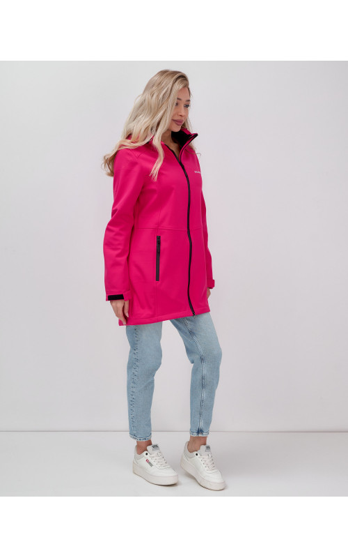 Женская спортивная парка с капюшоном softshell, розовая, для активного отдыха в Тюмени