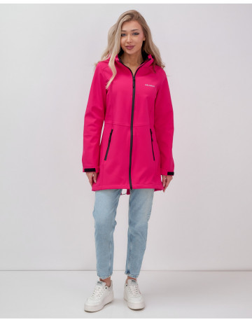 Женская спортивная парка с капюшоном softshell, розовая, для активного отдыха в Тюмени