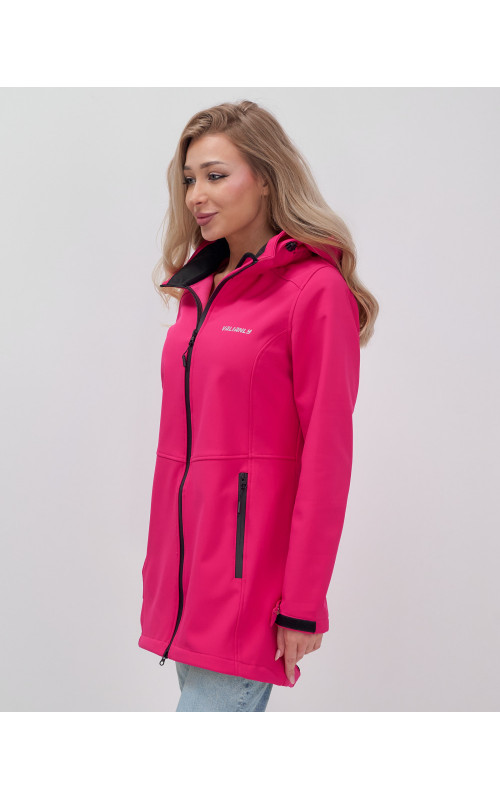 Женская спортивная парка с капюшоном softshell, розовая, для активного отдыха в Тюмени