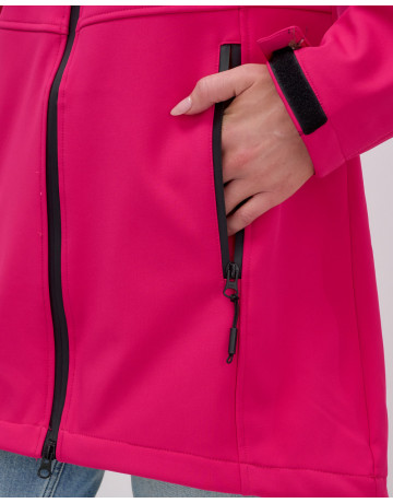 Женская спортивная парка с капюшоном softshell, розовая, для активного отдыха в Тюмени
