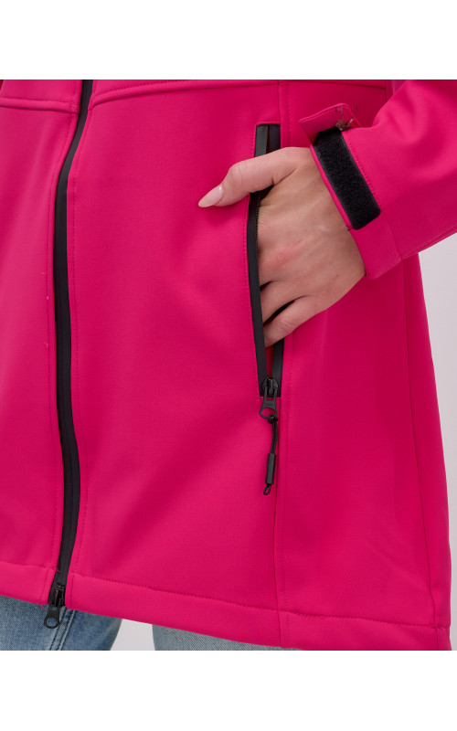 Женская спортивная парка с капюшоном softshell, розовая, для активного отдыха в Тюмени