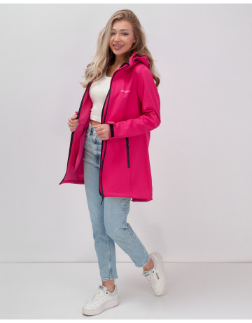 Женская спортивная парка с капюшоном softshell, розовая, для активного отдыха в Тюмени