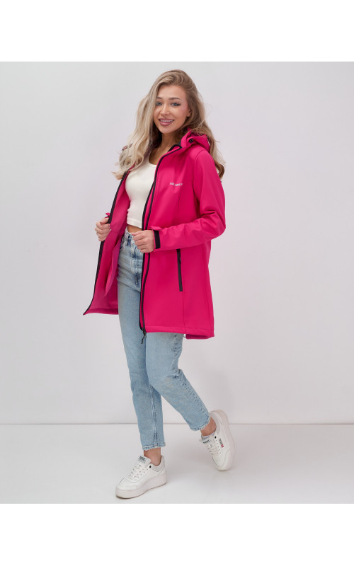 Женская спортивная парка с капюшоном softshell, розовая, для активного отдыха в Тюмени