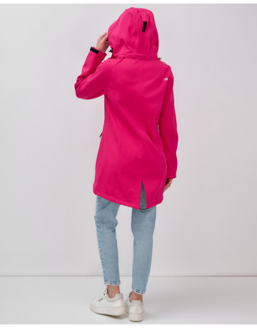 Женская спортивная парка с капюшоном softshell, розовая, для активного отдыха в Тюмени