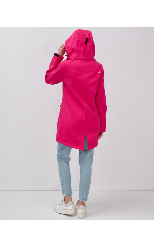 Женская спортивная парка с капюшоном softshell, розовая, для активного отдыха в Тюмени