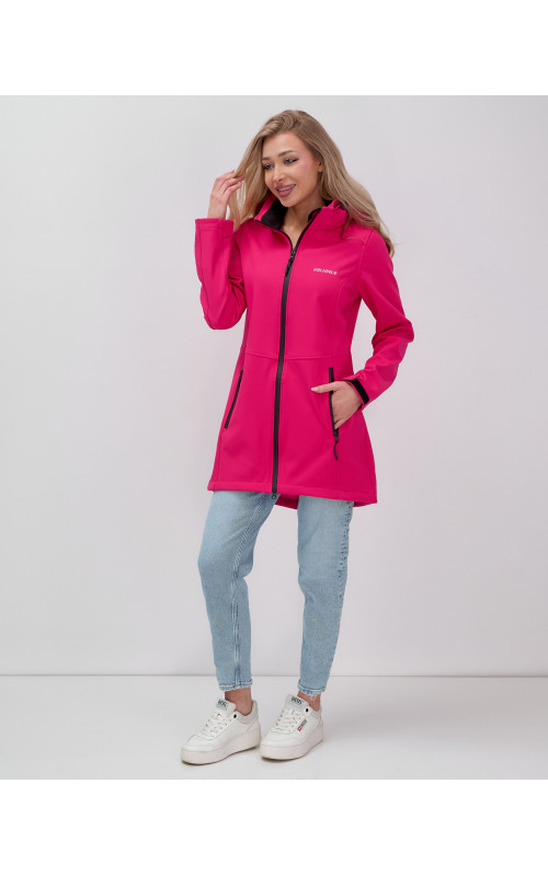 Женская спортивная парка с капюшоном softshell, розовая, для активного отдыха в Тюмени
