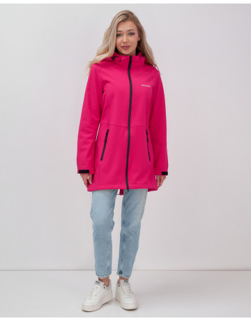 Женская спортивная парка с капюшоном softshell, розовая, для активного отдыха в Тюмени