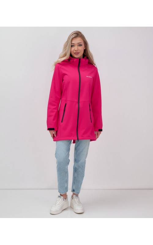 Женская спортивная парка с капюшоном softshell, розовая, для активного отдыха в Тюмени