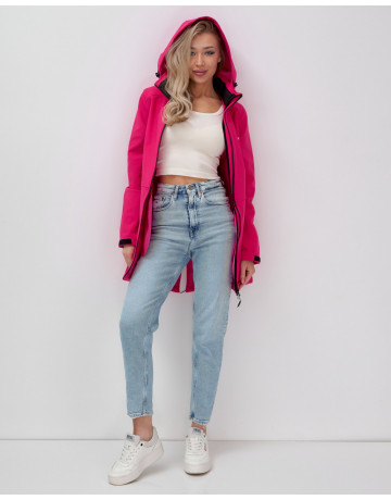 Женская спортивная парка с капюшоном softshell, розовая, для активного отдыха в Тюмени