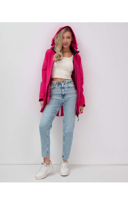 Женская спортивная парка с капюшоном softshell, розовая, для активного отдыха в Тюмени