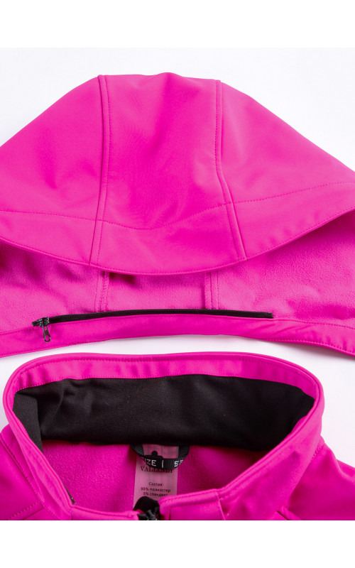 Женская спортивная парка с капюшоном softshell, розовая, для активного отдыха в Тюмени
