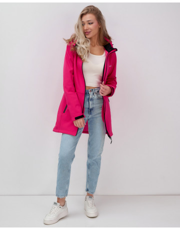 Женская спортивная парка с капюшоном softshell, розовая, для активного отдыха в Тюмени