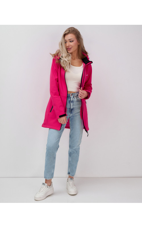 Женская спортивная парка с капюшоном softshell, розовая, для активного отдыха в Тюмени