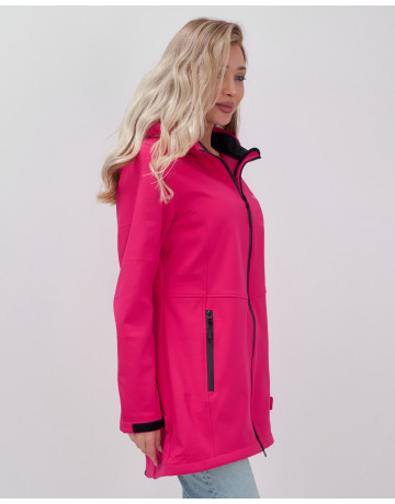 Женская спортивная парка с капюшоном softshell, розовая, для активного отдыха в Тюмени