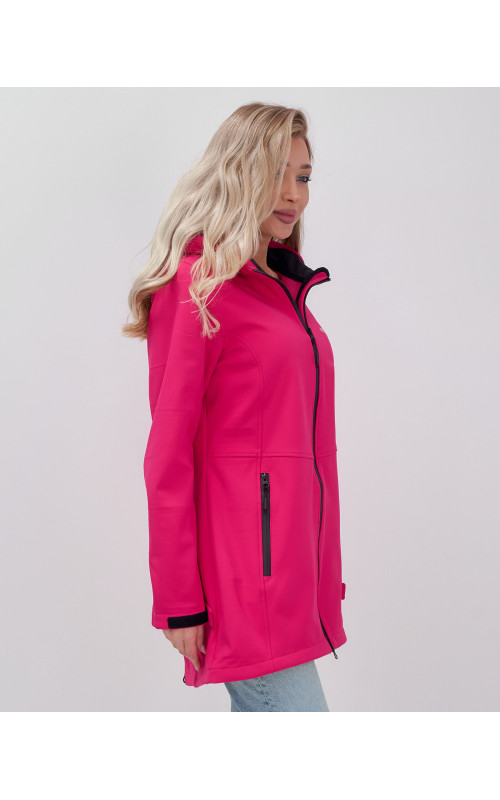 Женская спортивная парка с капюшоном softshell, розовая, для активного отдыха в Тюмени