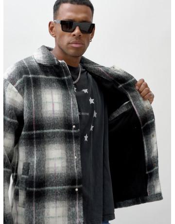 Ворсистая шерстяная куртка-рубашка, размерная сетка S–3XL