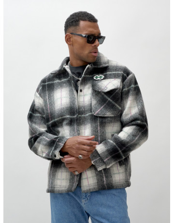 Ворсистая шерстяная куртка-рубашка, размерная сетка S–3XL