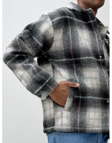 Ворсистая шерстяная куртка-рубашка, размерная сетка S–3XL