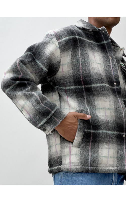 Ворсистая шерстяная куртка-рубашка, размерная сетка S–3XL