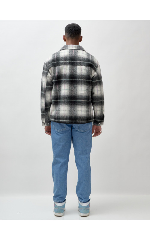 Ворсистая шерстяная куртка-рубашка, размерная сетка S–3XL