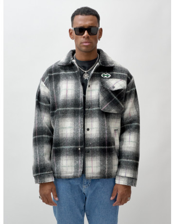 Ворсистая шерстяная куртка-рубашка, размерная сетка S–3XL