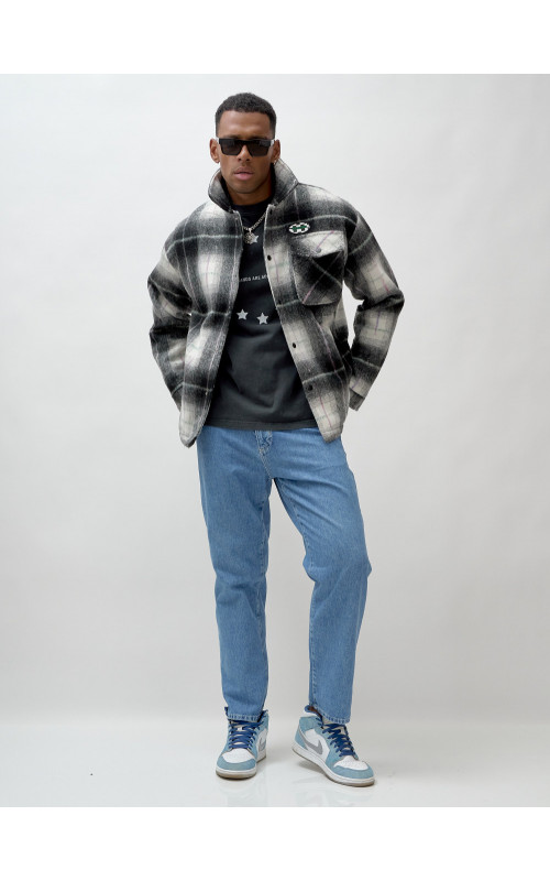 Ворсистая шерстяная куртка-рубашка, размерная сетка S–3XL