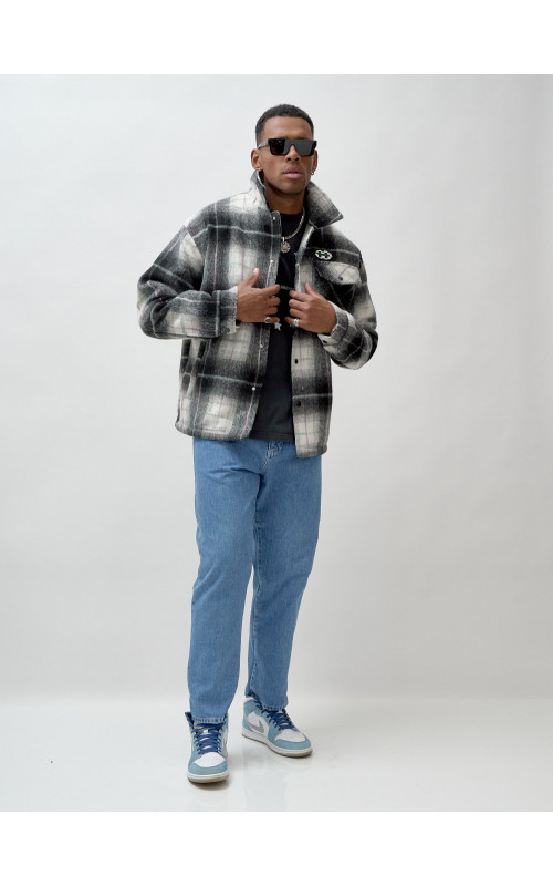 Ворсистая шерстяная куртка-рубашка, размерная сетка S–3XL