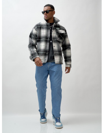 Ворсистая шерстяная куртка-рубашка, размерная сетка S–3XL