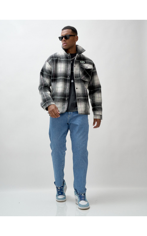 Ворсистая шерстяная куртка-рубашка, размерная сетка S–3XL