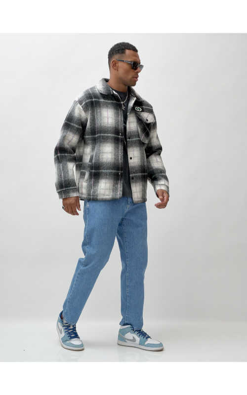 Ворсистая шерстяная куртка-рубашка, размерная сетка S–3XL