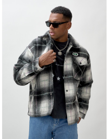 Ворсистая шерстяная куртка-рубашка, размерная сетка S–3XL