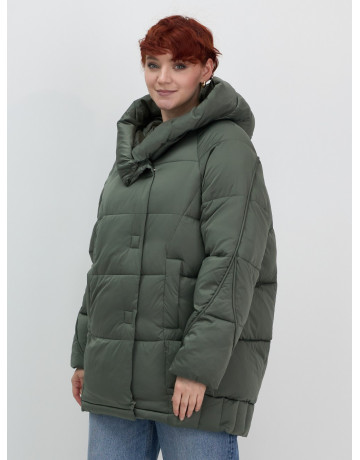 Пуховик зимний женский с капюшоном, хаки. в Тюмени