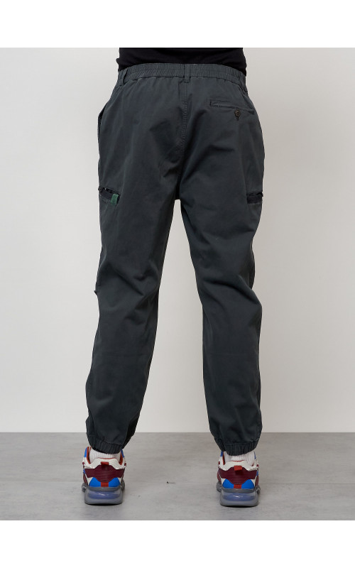 Мужские брюки карго с накладными карманами, тёмно-серые в Тюмени