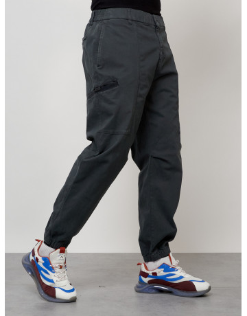 Мужские брюки карго с накладными карманами, тёмно-серые в Тюмени