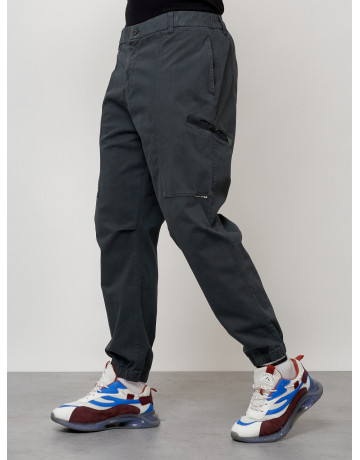 Мужские брюки карго с накладными карманами, тёмно-серые в Тюмени