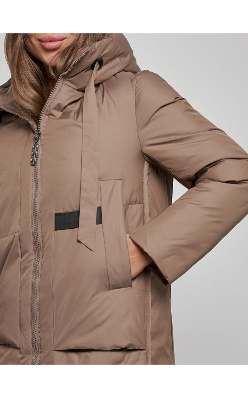 Длинный женский пуховик для зимы