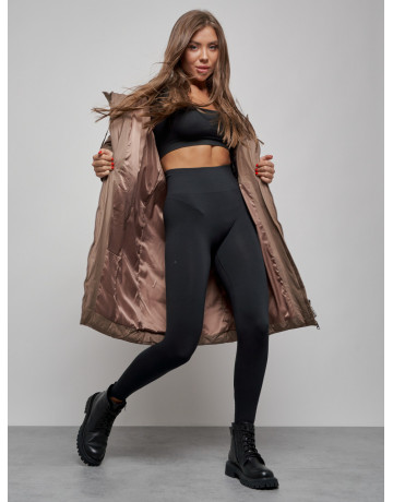 Длинный женский пуховик для зимы